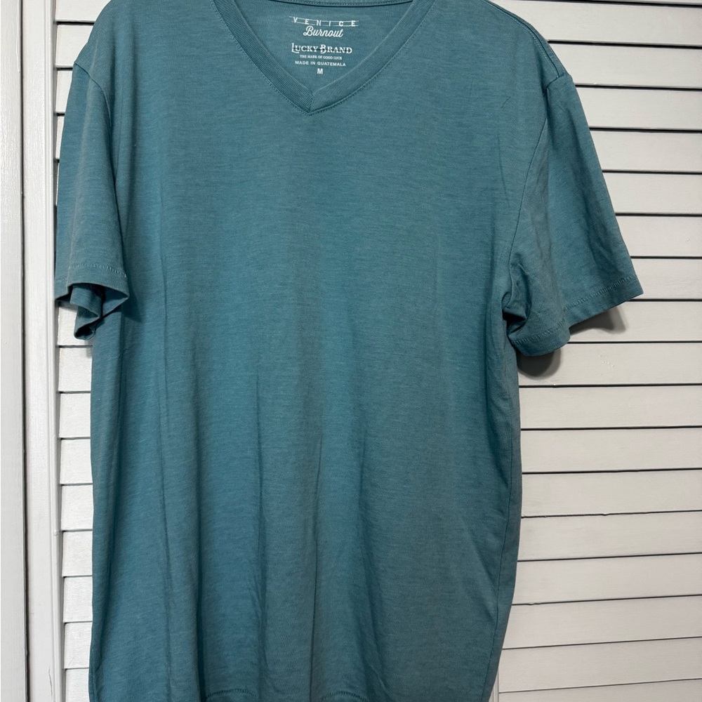 Lucky Brand Men's Blue V-Neck Shirt